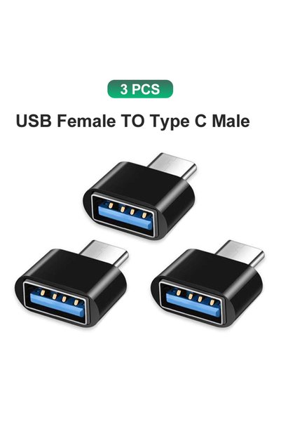 Choice 3 قطع محول NNBILI أسود من النوع C إلى USB A وMicro OTG ذكر مع موصل بيا...
