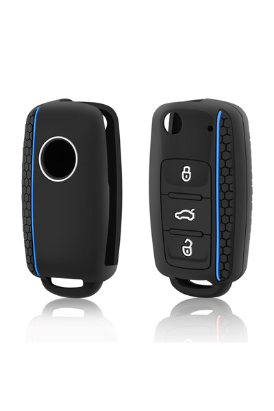 Choice Blue Car Key Cover Case Silicone 3 Buttons For VW Golf 4 5 6 7 Bora Je...
