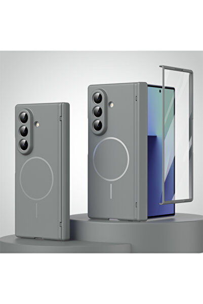 Choice26 Galaxy Z Fold5 Grey Hinge Protective Magnetic Phone Case for Z Fold ...