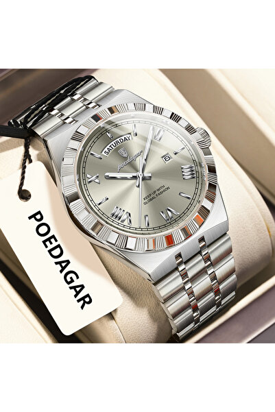 Choice8 675 Silver Grey Luxury Business Man Watch Week Date Waterproof Lumino...