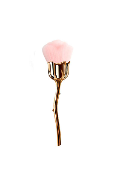 Choice Gold Pink Flower Rose Nail Art Brush Remove Nail Dust Brushes Acrylic ...