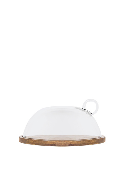 Yargıcı Cam Kapaklı Mango Ağacı Yuvarlak Servis Tabağı(30x15 Cm)