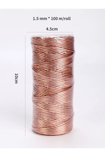 Choice A Rose Gold 1.5mm 100M Gold Silver Macrame Cord Rope String for Sewing...