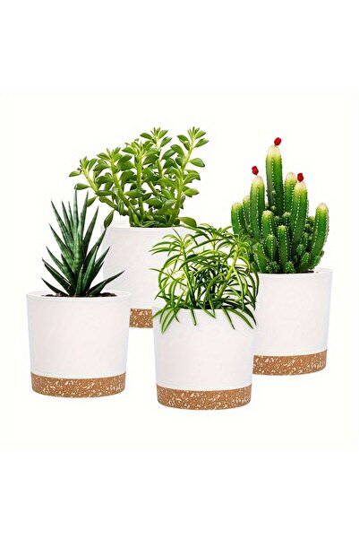 Choice White 4pcs 4pcs Flowerpot 5inch Removable Bottom Round Flower Pot Deta...