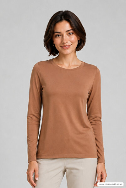 penyebizden Tricou elegant de damă, subțire, din viscoză - nurcă închisă la c...