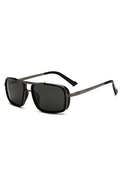 Choice3 GRAY Gray black 11 Polarized Punk Sunglasses Men Vintage Fashion Stea...