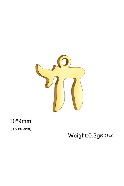 Choice Gold-color Skyrim 5 pieces/batch Chai Hebrew letter pendant stainless ...