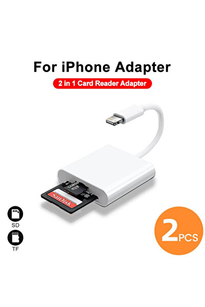 Choice 2 قطعة iPhone 2 في 1 قارئ بطاقات فلاش Lightning TF 2 في 1 فتحة لجهاز i...