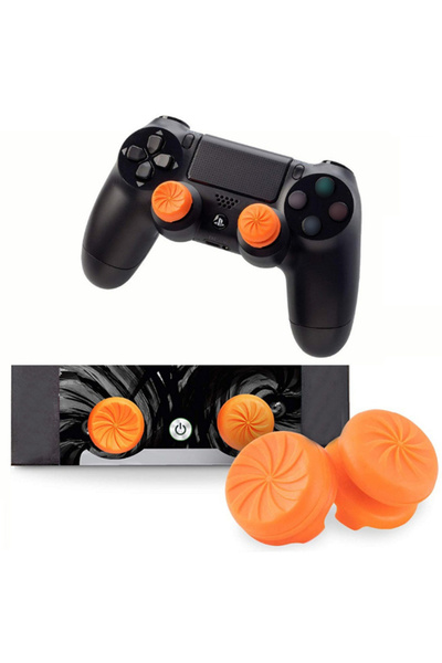 Choice4 Orange 2pcs Hand Grip Extenders Caps Anti-Slip Gamepad Thumb Stick Gr...