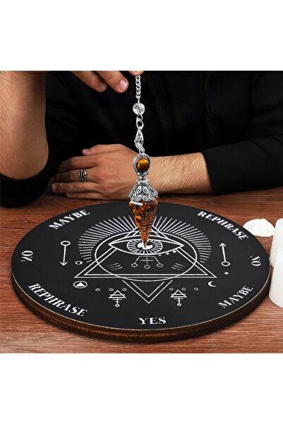 Choice Style F 2PCS/Set Pendulum Board Set, Wooden Dowsing Divination Board M...