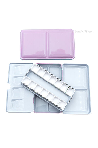 Choice S2 Pink14Pans Empty Watercolor Palette, Metal Watercolor Tin with 14 H...