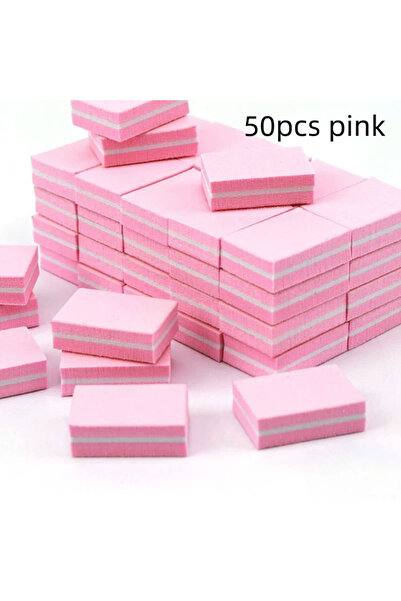 Choice14 50pcs pink 10/50/100pcs mix Square Sponge Nail File Block Double-sid...