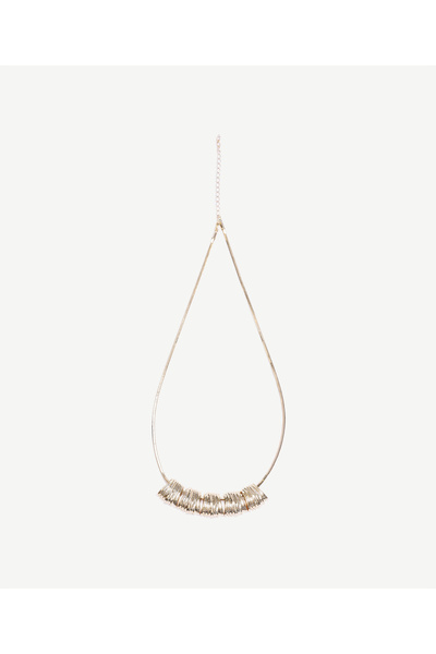Yargıcı Gold Necklace with Metal Tip Detail