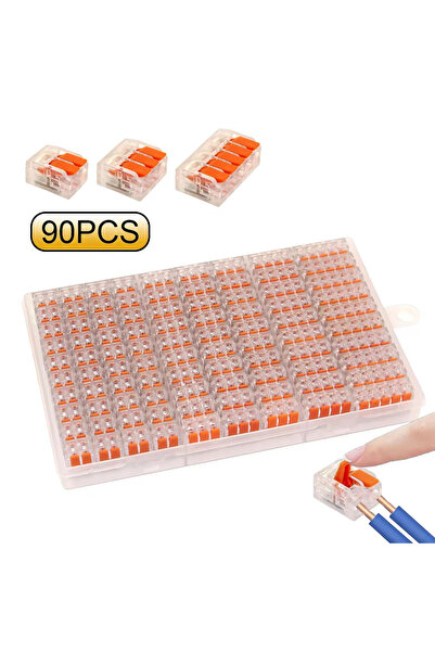 Choice1 90PCS 20/80/90pcs Electrical Lever Wire Connectors 2 Port 3 Port 5 Po...
