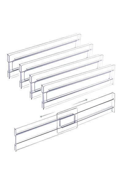 Choice Transparent 4Pcs Transparent Drawer Dividers Adjustable Expandable Dra...