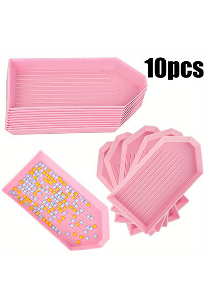 Choice1 Pink 10PC 10pcs Diamond Painting Trays, Diamond Art Beads Sorting Pla...