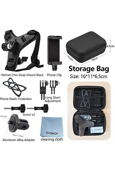 Choice15 Black 10-in-1 Kit Motorcycle Helmet Chin Strap Mount for GoPro Hero ...