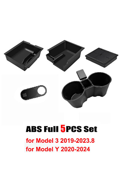 choice2 ABS 5PCS Center Console Storage Box For Tesla Model 3 2023 Model Y 20...