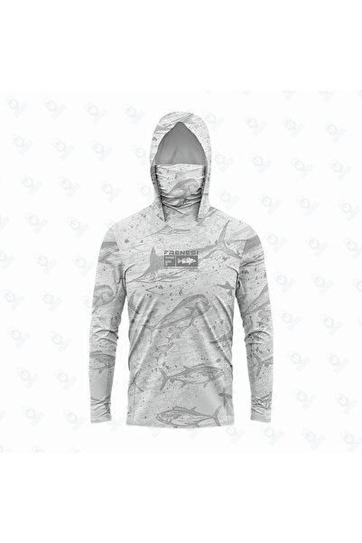 Choice XL FACXMZK Fishing Shirts Men Sun Protection Hoodie Mask All-in-one Fi...