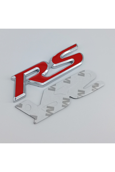 Choice4 Red Chrome 3D Metal Logo RS Emblem Letters Car Front Grille Badge Rea...