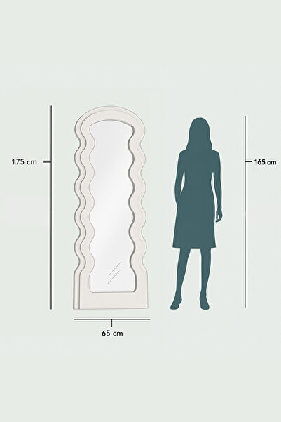 Ortakçı Design Echo Deco Wavy Lite – Dalgalı Boy Aynası | Modern Dekoratif MDF Ayna 175 x 65 cm