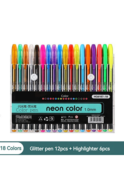 Choice 18 Colors Pen 12-60Pcs Metallic Glitter Colors Gel Pens 100 Colored Re...