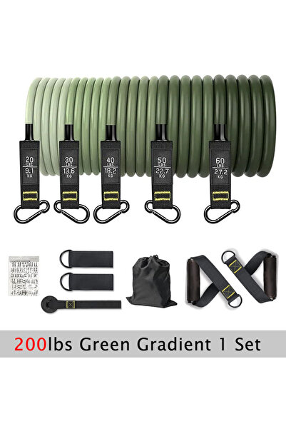 Choice12 200lbs Green Resistance Bands Set Tension Pull Rope for Men Women Wo...