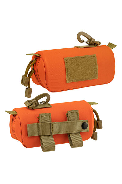 Choice1 Orange Tactical MOLLE Sunglass Case Semi-Hard Shell Eyewear Pouch wit...