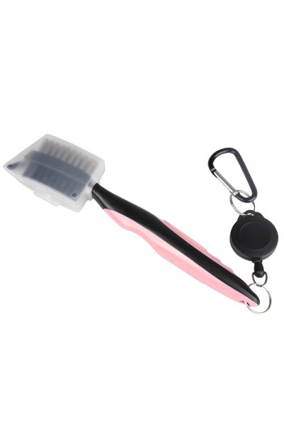 Choice6 Pink Golf Club Brush Groove Cleaner Retractable Dual Sided Nylon Bris...