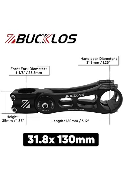 BUCKLOS 31.8mm-130mm Bike Adjustable Stem 3D Forged 90/110/130/145mm Bicycle ...