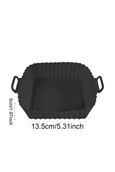 Choice Black-17cm Silicone Air Fryer Liners Pot,Airfryer Basket Cooking Gadge...