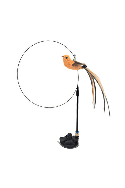 Choice D-Sucker Simulation Bird Interactive Cat Toy Funny Feather Bird with B...