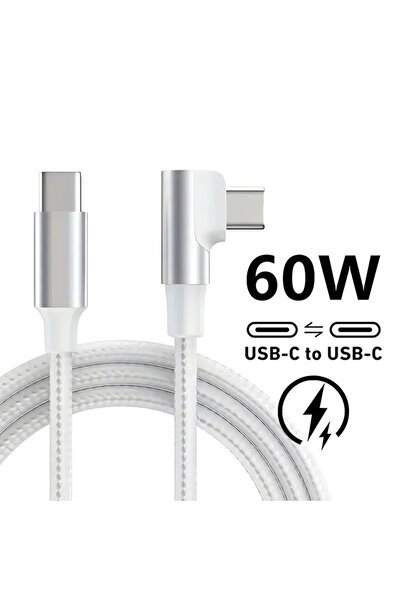 Choice كابل شحن سريع USB-C بزاوية 90 درجة بطول 2 متر وقوة 100 واط لهواتف آيفو...