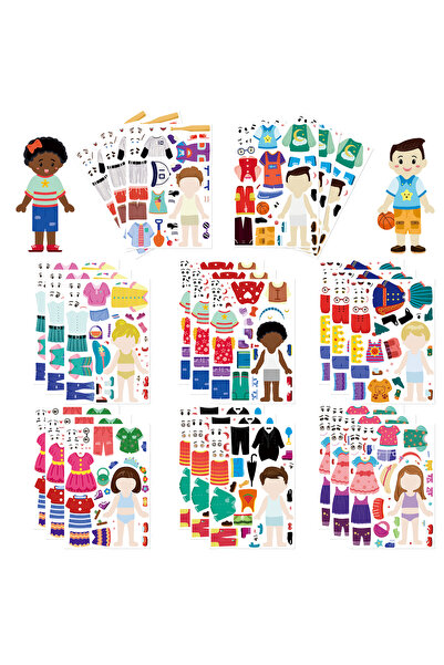 Choice1 32PCS 8/16/32PCS Dress Up Puzzle Stickers Cute Cartoon Creative Fun P...