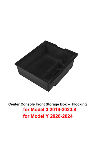 Choice11 1PCS Front Flocking Center Console Storage Box For Tesla Model 3 202...