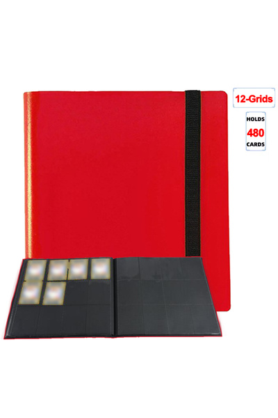 Choice10 Red 12 Grids 1Pc Card Binder 160/360/480 Trading Card Holder Book PP...