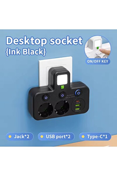 Choice AS PIC SHOW EU Plug Outlet 4 Sockets Multitap Wall Power Strip Electri...