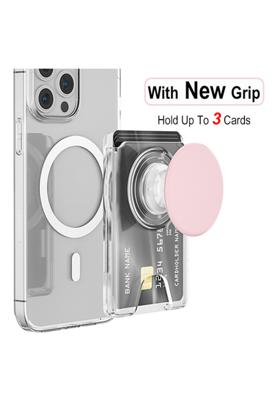 Choice Transparent Pink Grippopso Universal Magnetic Wallet With Expanding Ph...