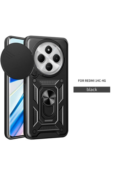 Choice For Redmi 14C 4G black Shockproof Armor Case For Redmi 14C 4G Car Hold...