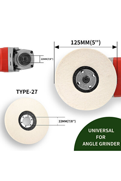Choice 125mm A 100/115/125mm Wool Felt Polishing Pad Sturdy Angle Grinder Pol...