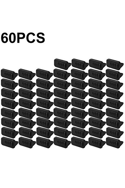 Choice 60Pcs Black Dust Plug for USB -A Charger Port Cover Cap Female Jack Un...