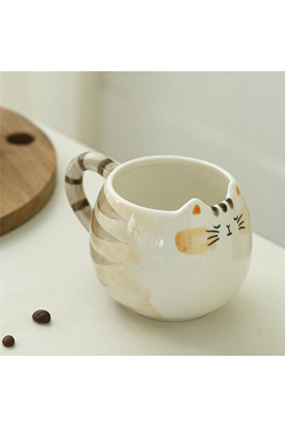 Choice 301-400ml 1pc 1pc cute ceramic cup, cat shaped mug, 380ml/13oz milk, c...