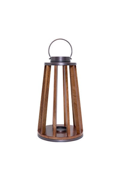 Yargıcı Metal Detaylı Mango Ağacı Konik Fener(31x54 Cm)