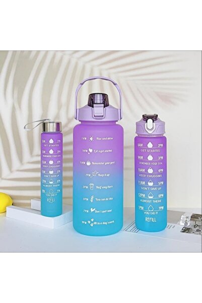 Choice 2L 900ml 300ml Purple-Blue 3Pcs Gradient Plastic Cup Set Large Capacit...