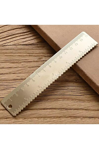 Choice 15cm Wave Ruler Retro Brass Straight Rulers Centimeter Inches Metal Tr...