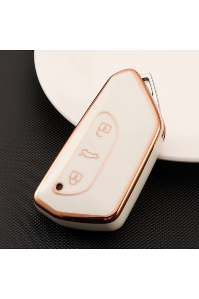 Choice4 غطاء مفتاح سيارة من مادة TPU باللون الأبيض لسيارات فولكس فاجن جولف 8 ...