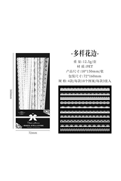 Choice3 1 30pcs Retro Floral White Lace Sticker Hand Account DIY Decoration S...