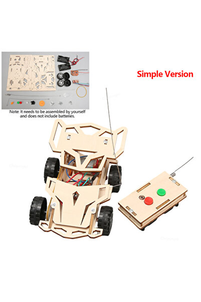 choice2 Simple Version DIY Wooden Remote Control Car Mini Four-Wheel Drive Ra...