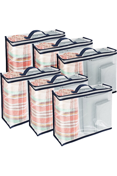 Choice Blue 6 Packs Bed Sheet Storage Bags Quilt Clothes Blankets Packing Box...