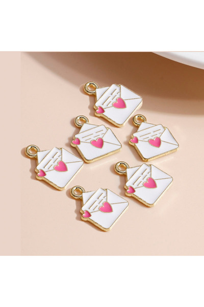 Choice Style58 10pcs 11*15mm Enamel Love Letter Charms for Jewelry Making Cut...